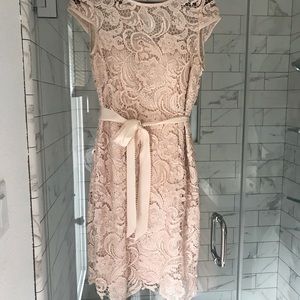 Adrianna Papell lace cap sleeve dress // size 6